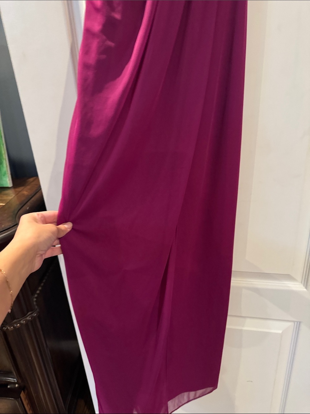 Cache Fuchsia One-Shoulder Ruched Maxi Dress - Picture 5 of 6